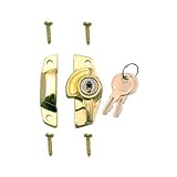 Tools & Hardware : Slide-Co #17695-BB Brass Keyed Sash Lock