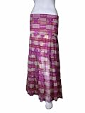 LOVE YA YA Long Tiered Printed Skirt in Purple