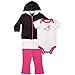 Yoga Sprout Baby-Boys 3 Piece Hoodie Bodysuit and Pant Set, Ornamental, 6-9 Months