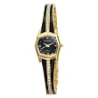 Armitron Women's 753402BKGP NOW Swarovski Accented Gold-Tone and Black Enamel Bracelet Watch