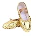 Nexete Ballet Shoes Split-Sole Slipper Flats Ballet Dance Shoes for Toddler Girl Kid Women in Gold,Silver,Pink Glitter Colors (Women EU 45 / US 12,Gold)
