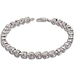 Gift for Girlfriend Sterling Silver Zircon Bracelet 7.5 inches (brclt255)
