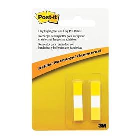Post-it Flag Pen and Highlighter Refills, Ideal For Marking and Highlighting, Yellow and Red, and 3/8-inch Flags, 50 Red, 50 Yellow (689-RFS)