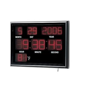 LED Digital Wall Clock Black Temperature Calendar