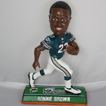 Ronnie Brown Miami Dolphins End Zone Bobblehead Figurine (Quantity of 1)