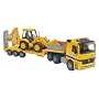 Bruder 02655 MB Actros Low Loader Truck with JCB 4CX Backhoe Loader