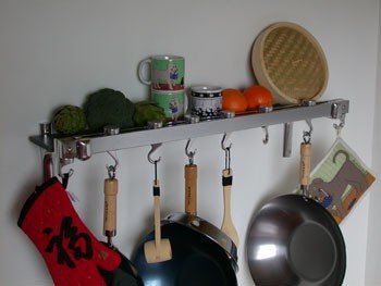 Track Wall Pot Rack in Chrome - Taylor  &  Ng