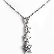 Sterling Silver CZ Necklaces - Stars - Chain: 17"/ Height: 38mm Sterling Silver CZ Necklaces - Stars - Chain: 17"/ Height: 38mm
