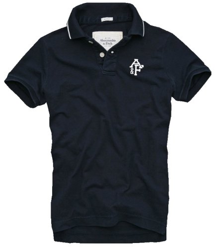 Abercrombie & Fitch Classic Solid Tipped Polo, Navy