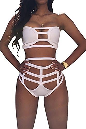 Fashion iDEA SEXYARN Women's Hollow Out Bandage Bodycon Sexy Bikini Set Swimsuit Beachwear Lady Wear