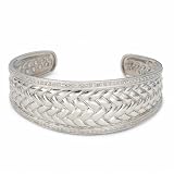 Bridge Jewelry Sterling Silver Basket Weave Bracelet - Silver