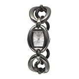 Golden Classic Women's 6107_Blk Black Ion Oval-Shaped Trendy Link Bracelet Watch