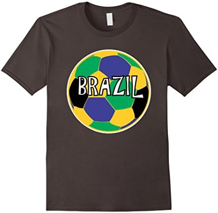 Men's Soccer T-Shirt w/ Brazil Flag color 2016 Tee Shirt Map 3XL Asphalt