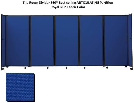 Room Divider 360 Portable Partition, Royal Blue Fabric - 6' high x 25' long