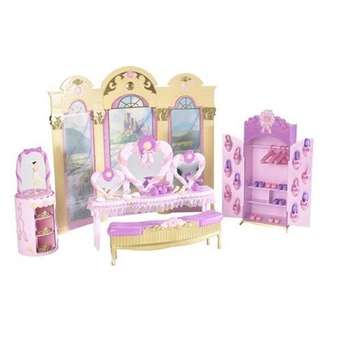 Childrens Toyshop  Toys : Barbie 12 Dancing Princesses Super Value Bundle (Vanity Playset, Fallon Doll and Genevieve 3-D Enchanted Game)