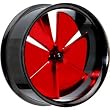1" Black Red Pinwheel Double Flare Tunnel Plug