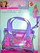 Barbie on the Go Fashions  PURPLE Clear Handbag, PINK Dress & Shoes