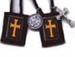 Brown Scapular with Gold Cross - Short Cord (1010)