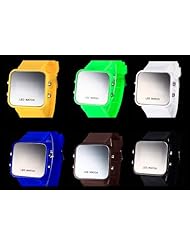 Youyoupifa Digital Display Mirror Dial LED Sport Watch (White)