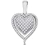 Diamond Heart Pendant 10k White Gold Fashion Love Charm (1/5 Carat)
