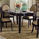 Oval Dining Table with Center Leaf in Black Cherry Finish