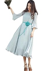 Plus Size Linen Midi Dress 