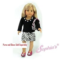 Zebra Print Skirt with Black Shirt. Fits 18 Dolls like American Girl®