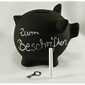 Sparschwein aus Keramik zum Beschriften mit Kreide, Tafellack, Kreidetafel