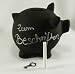 Sparschwein aus Keramik zum Beschriften mit Kreide, Tafellack, Kreidetafel