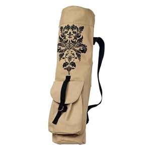 Gaiam Printed Yoga Mat and Mat Bag Set (Damask Print) 
Black & Tan (3mm thick)