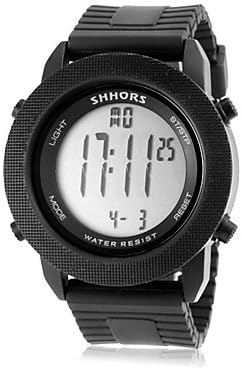 XXL Men's Calendar Stylish Clamshell Round Dial Rubber Band LED Digital Wrist Watch (Assorted Color) , Gray