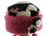 Corky and Company Black and White Polka Daisy Roll Brim Hat