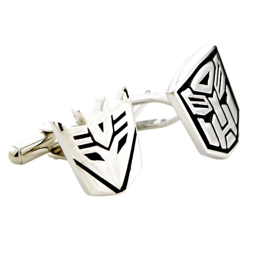 Black Transformer Autobot and Decepticon Cufflinks Sliver Cuff Links