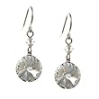 Clear 12mm Round Swarovski Drop Sterling Silver Earrings -- Made In USA