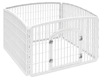 IRIS 24'' Exercise 4-Panel Pet Playpen with Door, White
