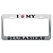 I LOVE MY EURASIER Dog Pet Auto License Plate Frame Tag Holder - Chrome