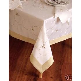 Special Christmas Gold Star Table Cloth Table Cover 64 Round by 