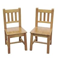 Set of 2 Kid's Chairs Mission Style in Honey Oak Finish