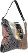Silver-Multi Signature Patchwork Tall Hobo Handbag - Summer Collection