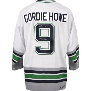 Buy Gordie Howe Autographed Hartford Whalers CCM Jersey with Mr. Hockey Inscription