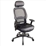 Office Star SPACE Collection: Deluxe Matrex Back Executive Chair with Leather Seat