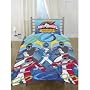 Power Rangers Duvet Cover and Pillowcase Operation Overdrive 3 Rotary Design Bedding, Twin Bed, Boys Room Decor