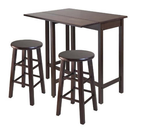 Lynnwood Drop Leaf Island Table with 2 Square Legs Stool Walnut Lynnwood Drop Leaf Island Table with 2 Square Legs Stool Walnut