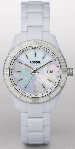 Fossil Women's ES2544 Stella Mini White Mother-Of-Pearl Dial Watch
