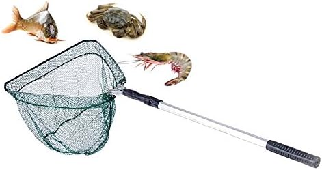 Sinduc Folding Fishing Landing Net Triangular Telescopic 3 Section Extending Handle Metal