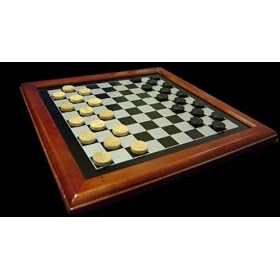 Wood Checker Set with Glossy Finish by Checkers