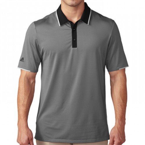 adidas Golf Men's Climacool Performance Polo Shirt, Vista Grey/Black, Small