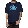 Arbor Crest Organic Cotton Men's Short-Sleeve Casual Wear T-Shirt/Tee w/ Free B&F Heart Sticker Bundle - Navy