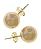 14K Yellow Gold Ball Earrings, 8 mm
