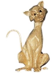 Dazzlers Solid 14k Gold Cat Charm Pendant Available in three colors from jewelsberry (weights: 16.0 grams only)